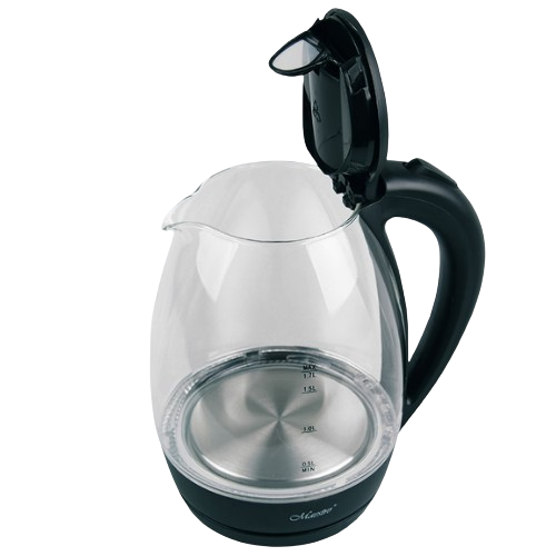 Електрочайник 1,7л 2000W скло (диск) чорний MR-061-BLACK Maestro | Зображення 2