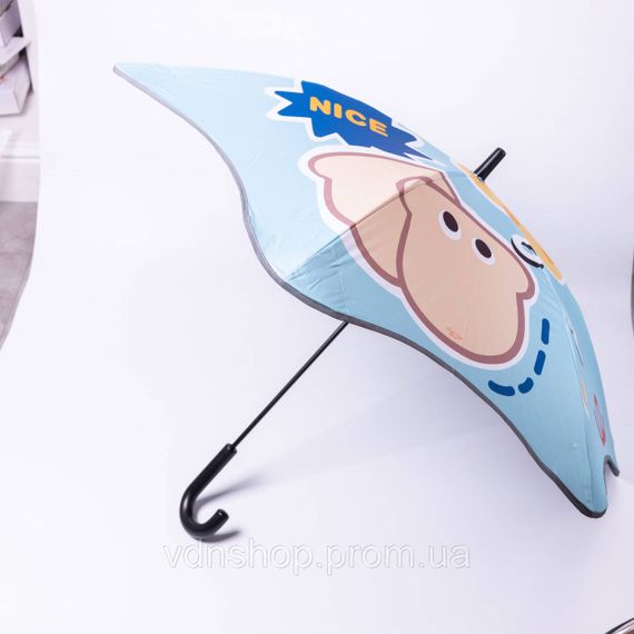Парасолька дитяча механічна елегантна з принтом міцна надійна з поліестеру діаметр 90 см Блакитний HP-23-13BL | Зображення 1
