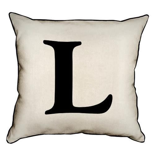 Подушка с мешковины Letter L 45x45 см (45PHB_ABC024_WH)