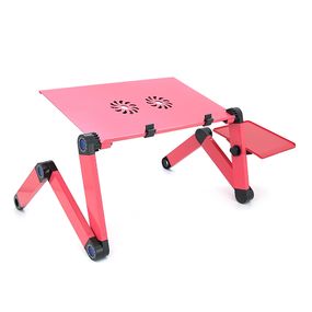 Стіл-трансформер під ноутбук Laptop Table YL-803, 2 вентилятори, Pink