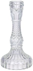 Свічник скляний "Crystal Glass" Ø11х22см, прозоре скло