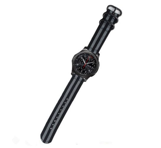 Нейлоновий ремінець Primo Traveller для годинника Samsung Gear S3 Classic SM-R770 / Frontier RM-760 - Black&Grey | Зображення 2