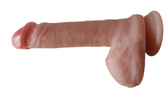 Большой фаллоимитатор с мошонкой на присоске OYO - Dildo Double Layer Silicone YQW-071 (длина 20.5 см, диаметр 3.5 см) Sex Aura | Зображення 4