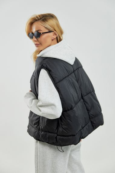 Тепла жилетка на блискавці - чорний цвет, L (є розміри) | Зображення 1