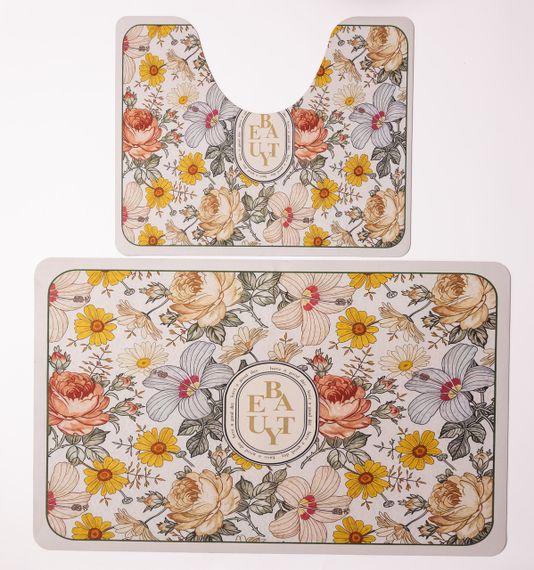 Набір килимків для ванни Flowers 2 штуки 80*50 см/50*40 см діатомітових Yiwu HP-42-174
