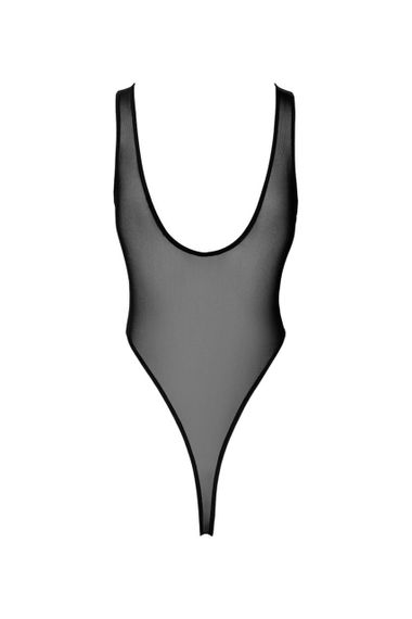 Боді Noir Handmade F322 Paparazzi, XL, прозоре, низ стрінги, високі вирізи Sex Aura | Зображення 7