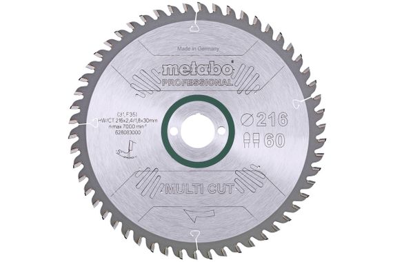 Диск пильний Metabo "multi cut - professional"  216x30 Z60 FZ/TZ 5°neg. (628083000)