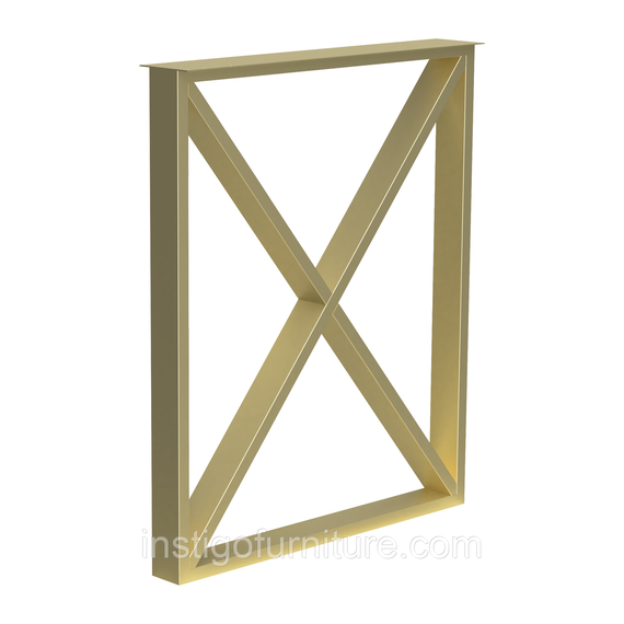 Опора ніжка для столу з металу 600×100mm, H=730mm (профільна труба: 60x20mm) Золото | Зображення 1