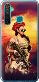 Чехол на Realme 5 Pro Украинка с оружием "5316u-1861-17620"