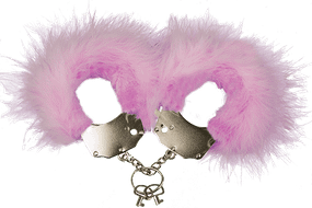 Наручники металлические с пушистой отделкой Adrien Lastic Handcuffs Розовые One Size