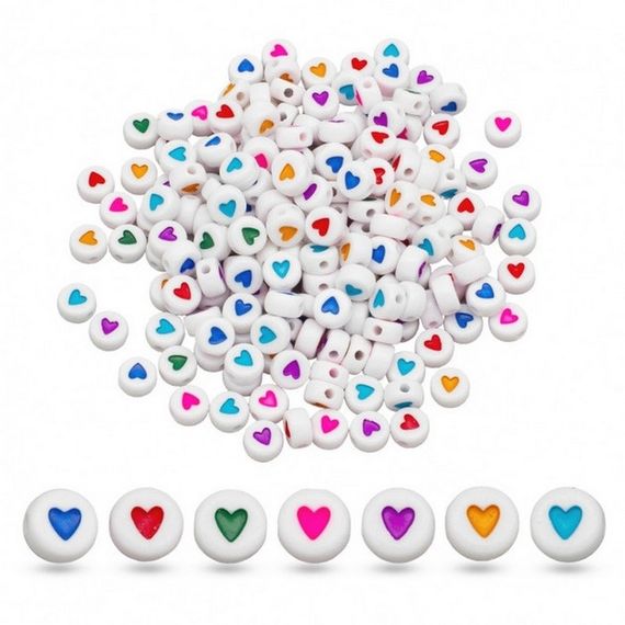 Декоративні намистинки для творчості Серця Dom Busin УТ100031343 в упаковці 170 шт