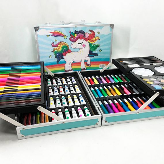 Дитячий художній набір для малювання, Дитячий творчий набір для творчості в алюмінієвій валізі DS-69 | Зображення 4