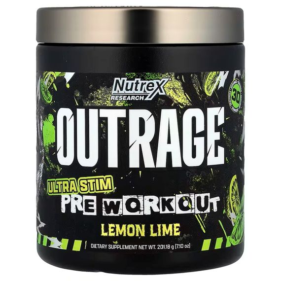 Передтренувальний комплекс Nutrex Outrage Ultra Stim Pre Workout 201,18 г, Lemon Lime