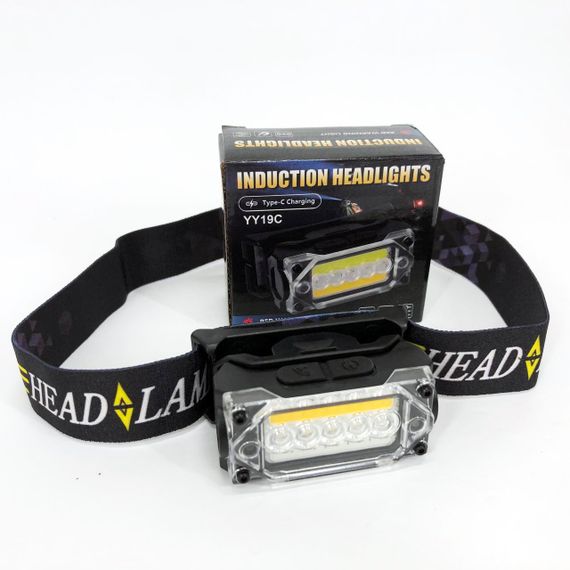 Ліхтар налобний YY-19C-5SMD+COB white+yellow+red Motion Sensor, Потужний світлодіодний ліхтарик OI-233 на голову | Зображення 7