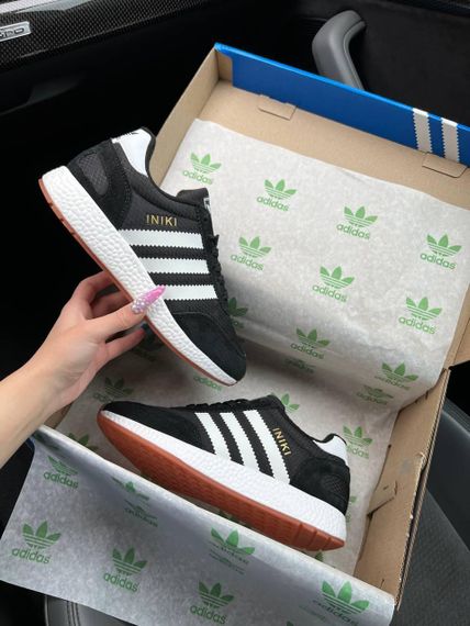 Зимние женские кроссовки Iniki  Fleece Termo Black White Stripes Gum, Вьетнам | Зображення 9