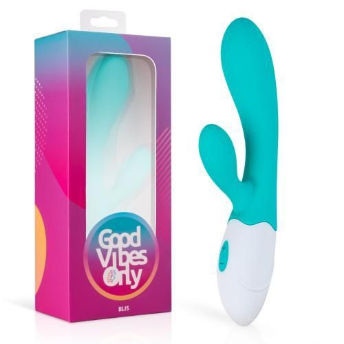 Вібратор-кролик Blis Good Vibes Only, силіконовий, блакитний, 20 см х 3.2 см sexstyle