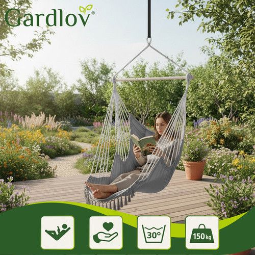 Гамак — одягне крісло 210 см сіре Gardlov 27387 | Зображення 2