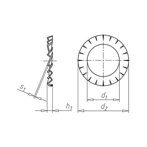 Стопорна шайба з зовнішніми зубцями, форма A | Зображення 1