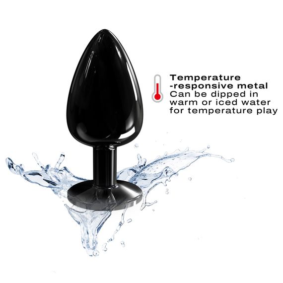 Металева анальна пробка з кристалом Dorcel Diamond Plug Black L | Зображення 3