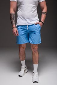 Мужские шорты из плащевки внутри с сеткой RA2031/1  цвет голубой, размер M