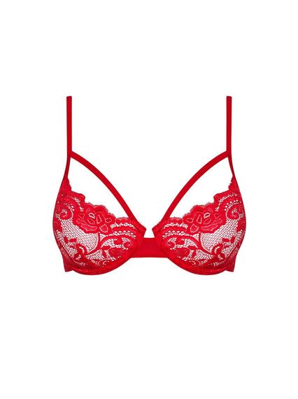 Кружевной бюстье Obsessive 829-BRA-3 красный, S/M sexstyle | Зображення 11
