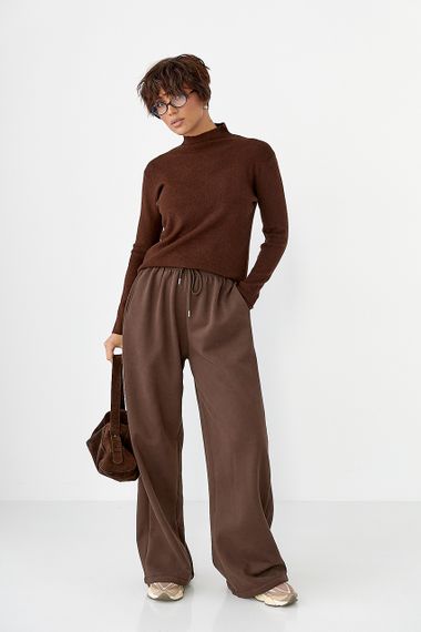 Базова трикотажна водолазка - коричневий цвет, ONE SIZE (є розміри) | Зображення 2