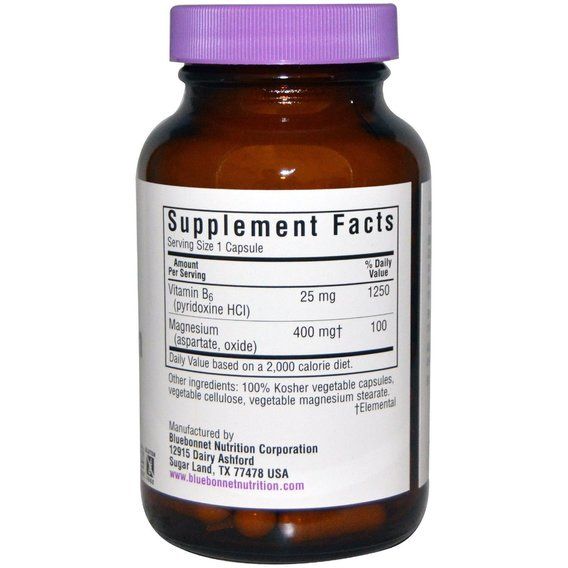 Мікроелемент Магній Bluebonnet Nutrition Magnesium Plus B6 90 Veg Caps BLB0735 | Зображення 1