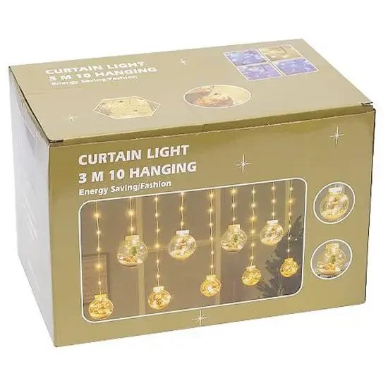 Новогодняя гирлянда с игрушками в шаре 10 шт на 3 х 1.5 м RJ-11 Мультицвет