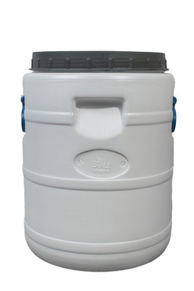 Пластиковая  бочка  30 л пищевая белая бидон  широкая горловина для солений,меда, молока | Зображення 1