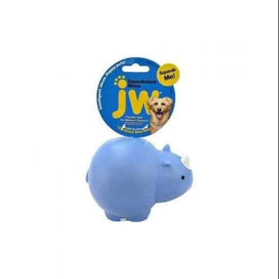 Игрушка для собак НОСОРОГ резиновый с пищалкой JW Pet Company Squeaksters Rhino серый | Зображення 2