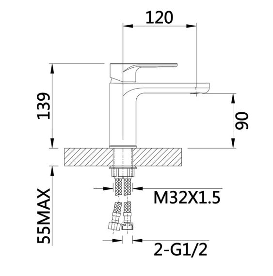 Змішувач для раковини Qtap Jay QTJAY270BLM45545 | Зображення 1
