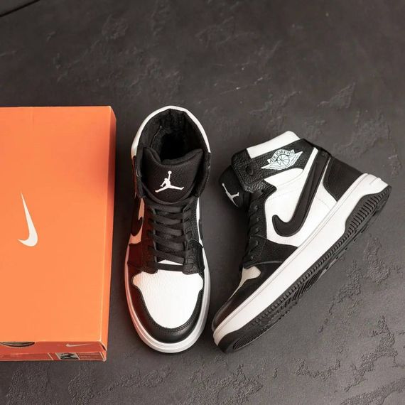 зимові шкіряні ботинки Nike Air Max колір чорний/ білий | Зображення 6