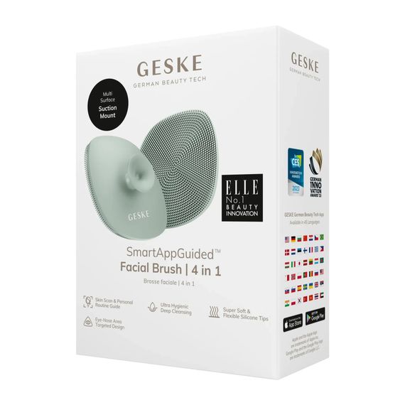 Щітка для обличчя GESKE Facial Brush 4в1 з тримачем white, Зелений | Зображення 7