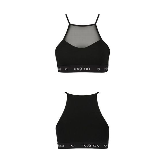 Спортивний топ з прозорою вставкою Passion PS006 TOP black,, S | Зображення 4