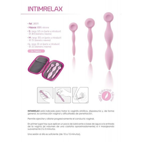 Набір вагінальних розширювачів-тренажерів Femintimate Intimrelax рожевий Sex Aura | Зображення 2