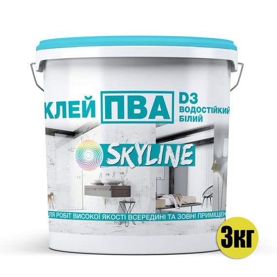 ПВА Клей міцний універсальний водостійкий D3 SkyLine 3 кг | Зображення 1