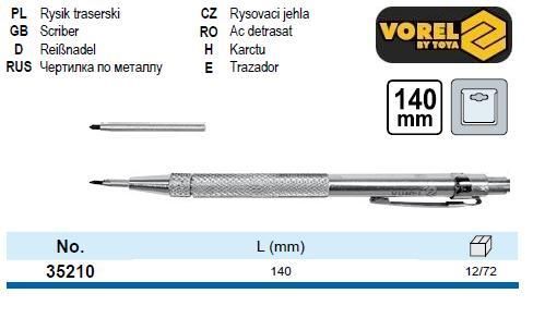 Рісовалка L=140 мм + 1 наконечник VOREL-35210