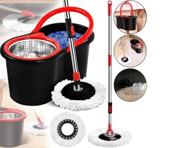 Комплект швабра з турборежимом і відром Spin Mop 360 10 л набір для прибирання та миття підлоги | Зображення 6