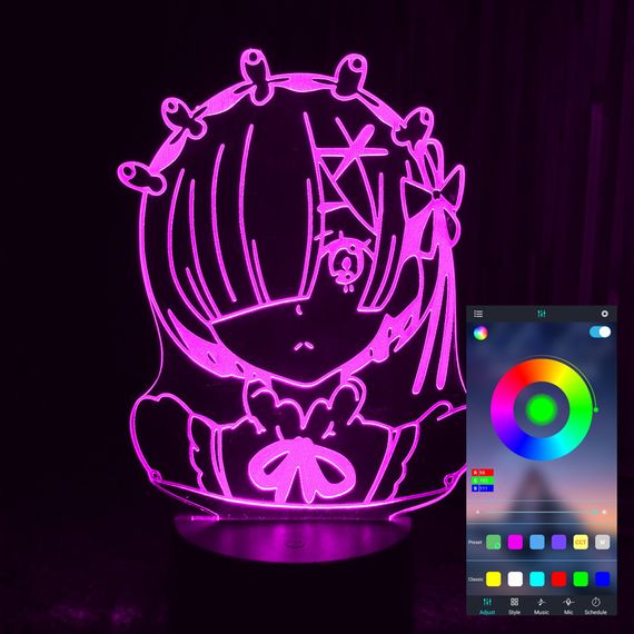 Акриловый светильник-ночник управление с телефона Рэм (Rem) tty-n000542