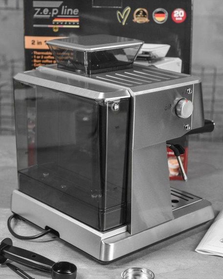 Кавоварка Еспресо з кавомолкою 2в1 Zepline ZP-7305A 3000W (47623-ZP-7305A_8004) | Зображення 8