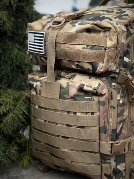 Тактичний рюкзак військовий мультикам з прапором Сша Multicam Usa штурмовий армійський рюкзак 45Л | Зображення 6