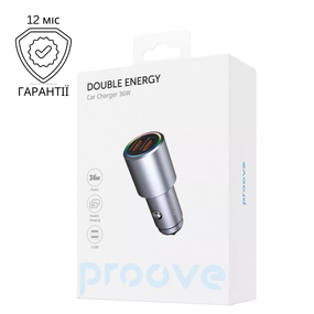 Автомобильное зарядное устройство Proove double energy car charger 36W 2USB, зардяка в авто, быстрая зарядка в
