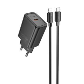 МЗП Hoco N60 Gentle PD20W (1USB-C) + кабель Type-C to Lightning Black