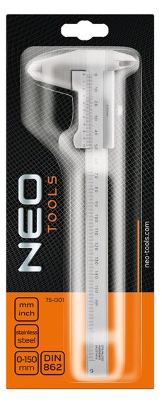 Штангенциркуль NEO с сертификатом DIN, 150 мм, нерж. сталь (75-001) | Зображення 1