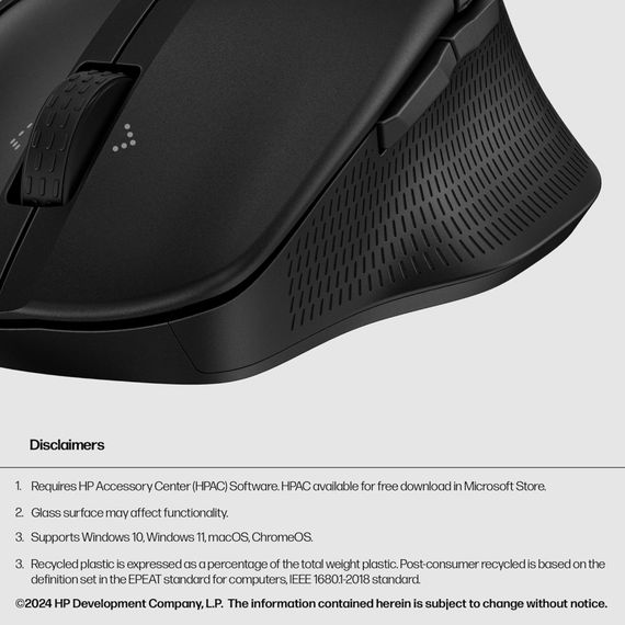 Мишка HP 480 Comfort Bluetooth Black (8T6M3AA) | Зображення 6
