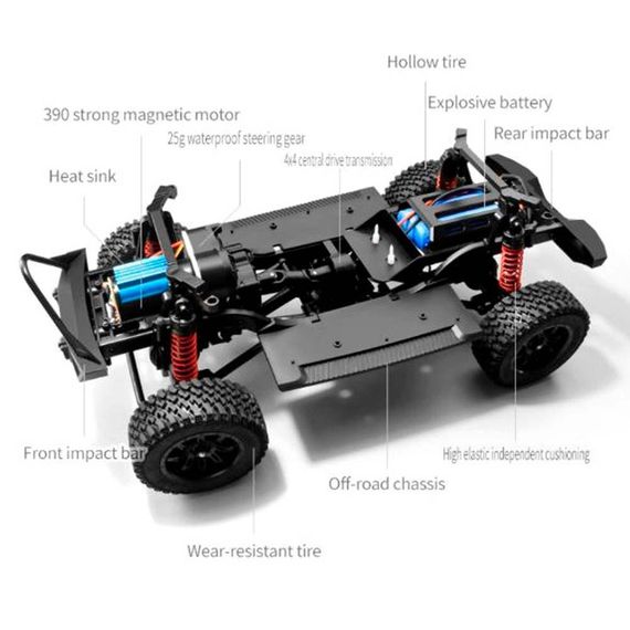 Машинка на радіокеруванні MN128 1/12 RTR 4WD MN Model 128 (Orange) | Зображення 3