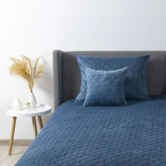 Покрывало двуспальное ТЕП Velour Ромб круглый 4-00517_22874 220х240 см синее | Зображення 4