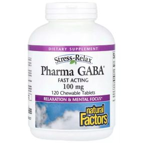 Аминокомплекс Natural Factors Stress-Relax Pharma GABA 100 mg 120 Chewable Tabs