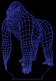 Акриловый светильник-ночник горила синий tty-n000698