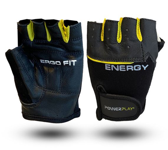 Рукавички для фітнесу PowerPlay 9058 Energy чорно-жовті S